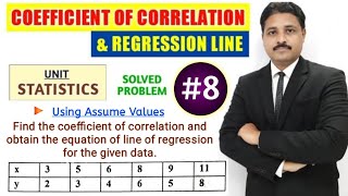 COEFFICIENT OF CORRELATION AND REGRESSION LINE SOLVED PROBLEM 8 IN STATISTICS