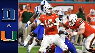 Duke vs. miami: led by a career day from brad kaaya, the hurricanes
rolled to 41 - 20 victory over blue devils. kaaya passed for 396 yards
and 4 touchd...