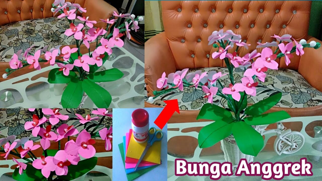 DIY Bunga Anggrek Dari Kertas How To Make Orchid Flower 