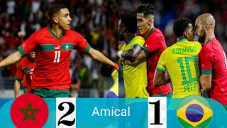 ملخص مباراة المغرب ضد البرازيل. اهداف مباراة المغرب ضد البرازيل  1  2