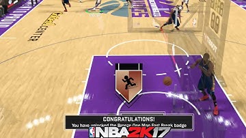 NBA 2K17 Badge Tutorial | One Man Fast Break | ⋆#NBA2K17⋆ 🎮