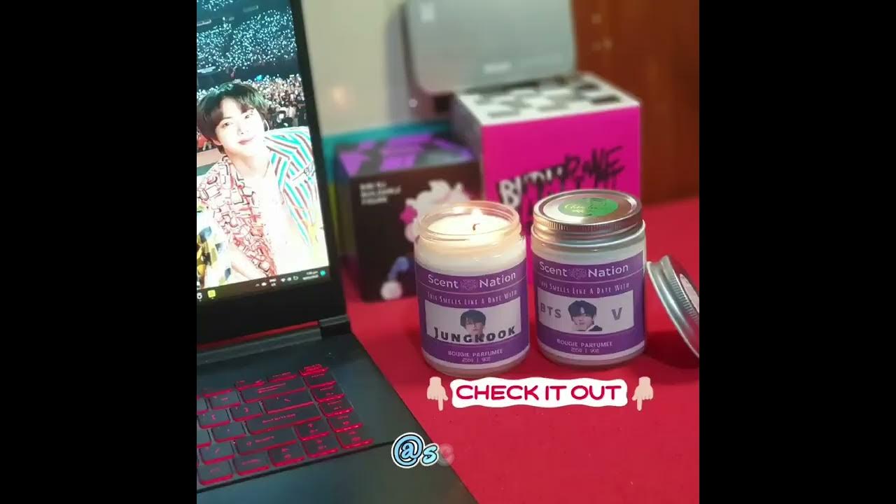 Jungkook and Taehyung scented candle from Scent Nation Australia YouTube