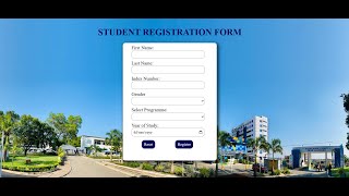 A Student Registration Form Built with HTML, CSS and JavaScript