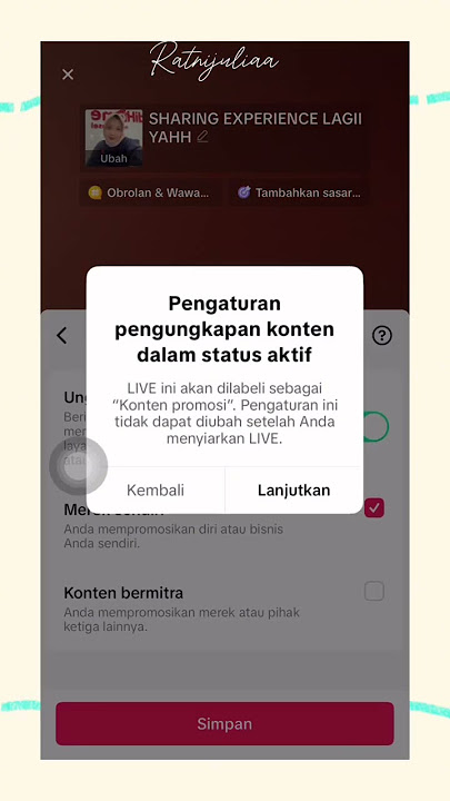 HARUS SETTING NIH AGAR TIDAK TERKENA PELANGGARAN SAAT LIVE DI TIKTOK #livetiktok