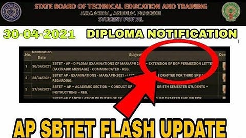 AP sbtet diploma class works, industrial training extended | flash news ?