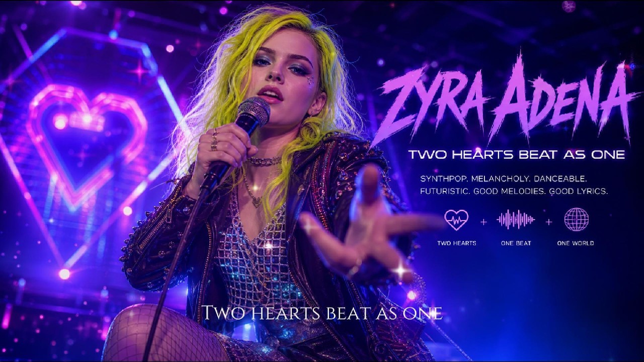 Two Hearts Beat As One 💜 | Modern Synthwave 80s Love Song | Zyra