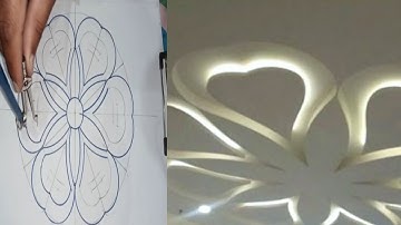 How to mark heart shape pop ceiling and flower design
