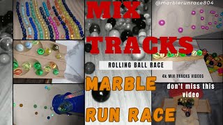 4k Mix Tracks Colorful Marble Run Race Healing Sound Wooden Cuboro Standard Slope Rolling Race