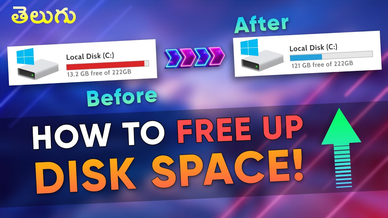 How to Free Up Disk Space in Windows 10 in Telugu - YouTube