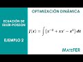 Optimización Dinámica - Ecuación de Euler-Poisson - EJEMPLO 2