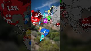 How LIKELY Is Your Country To Win The World Cup? #map #mapping #geography #europe #americas