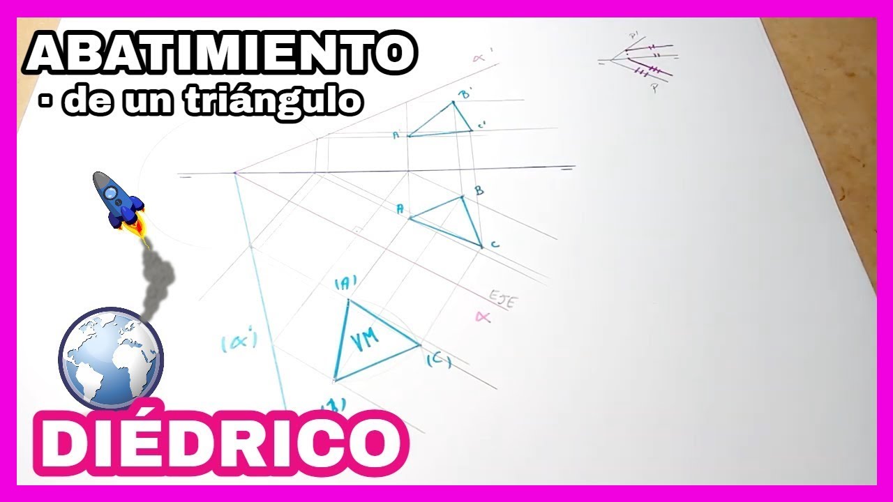 DIÉDRICO - triángulo🔼 contenido en un [PLANO OBLICUO🚀] (abatimiento)