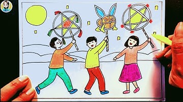 Vẽ lễ hội trung thu | vẽ theo hình thức ước lệ | vẽ hội xuân quê hương - yếu tố dân tộc trong tranh