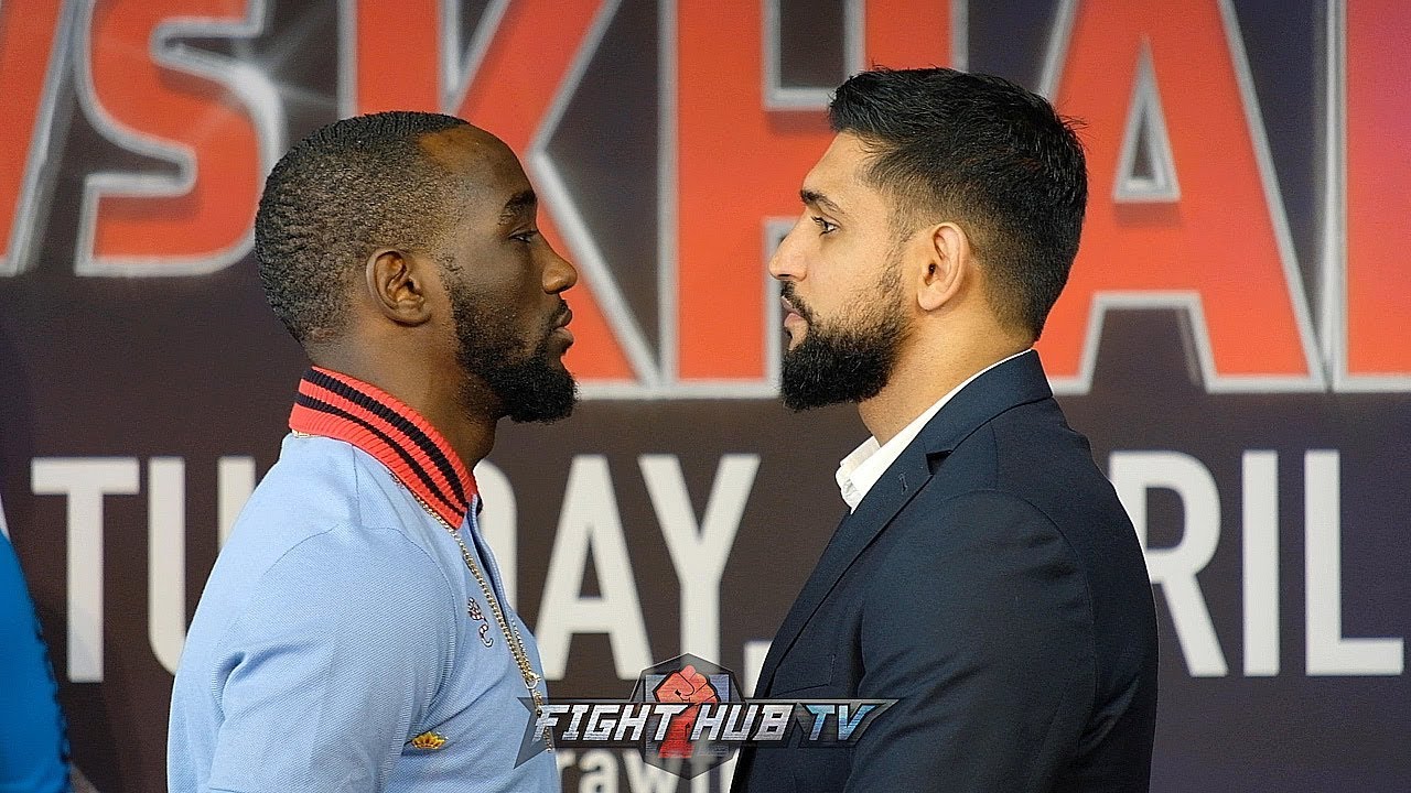 terence crawford amir khan TERENCE CRAWFORD AND AMIR KHAN SQUARE UP IN NEW YORK IN FULL FACE OFF