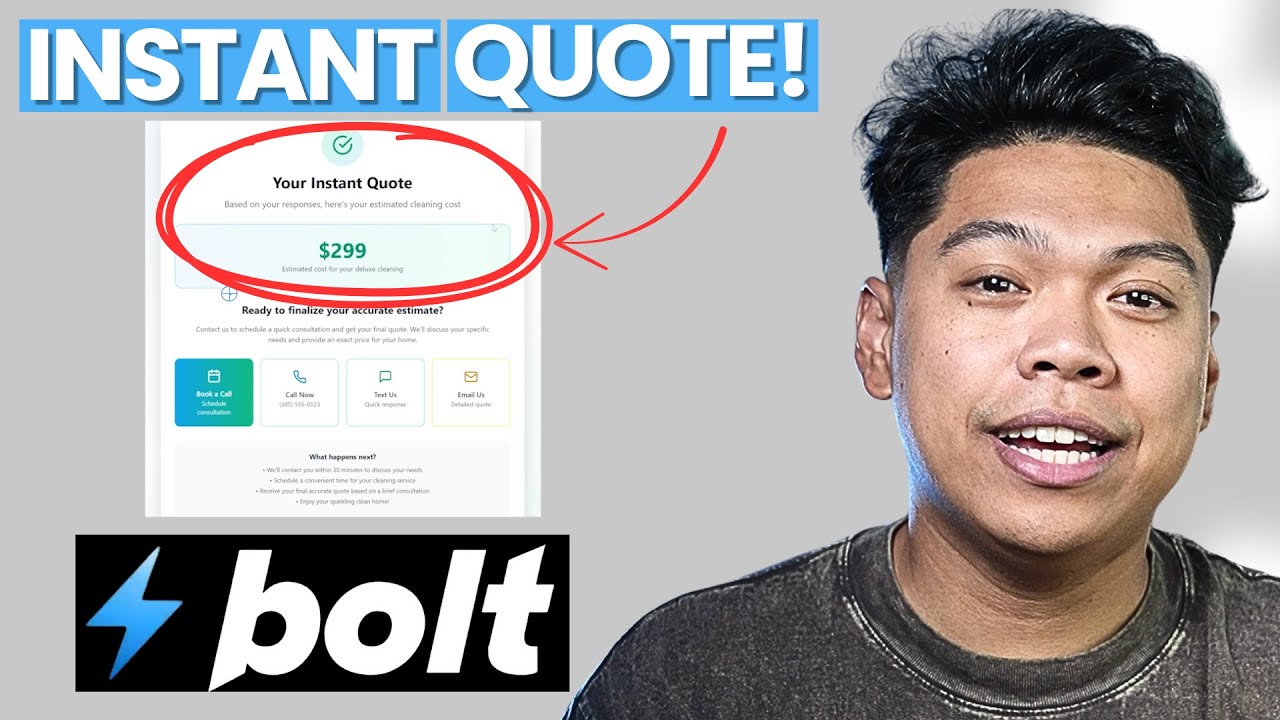 Building Instant Quote Forms For Cleaning Businesses With Bolt (No Code Tools)