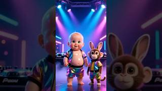 cute baby and monkey dance on dame tu cosita song #amitocoseita #dametucosita #babydance
