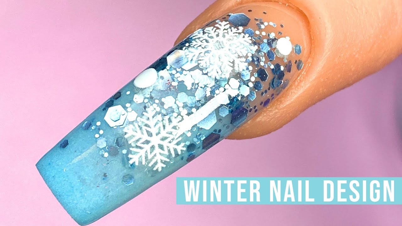 Blue Christmas Acrylic Nail Design - wide 4
