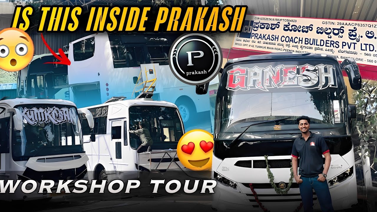 Prakash Workshop Tour😍 ಅವರು ಬಸ್ ಅನ್ನು ಹೇಗೆ ನಿರ್ಮಿಸುತ್ತಾರೆ?😳MUST WATCH 