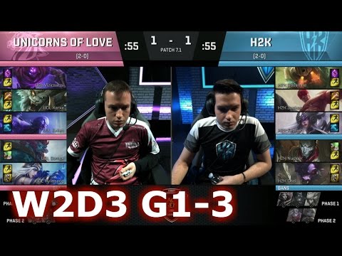 H2K vs Unicorns of Love | Game 3 S7 EU LCS Spring 2017 Week 2 Day 3 | H2K vs UOL G3 W2D3