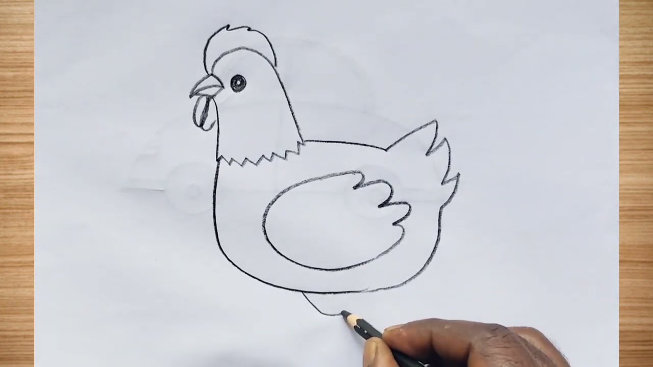How to draw hen drawing easy step by step@