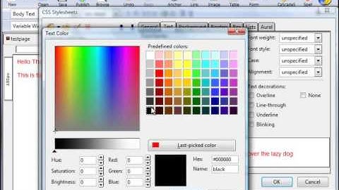 Kompozer: CSS part I:  Elements of Type 6-9