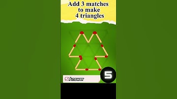 Matches puzzle №7 Add 3 matches to make 4 triangles