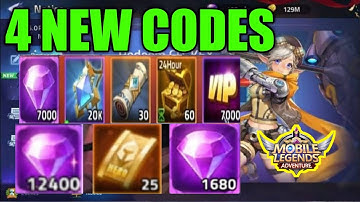 4 NEW ML ADVENTURE CD KEY JULY 2022 - MOBILE LEGENDS ADVENTURE CODES 2022 - MLA CODE