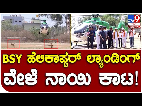 BSY Helicopter ಲ್ಯಾಂಡಿಂಗ್ ವೇಳೆ ಮತ್ತೆ ಯಡವಟ್ಟು.. ಏಕಾಏಕಿ ಓಡಿಬಂದ ನಾಯಿಗಳು | #TV9B