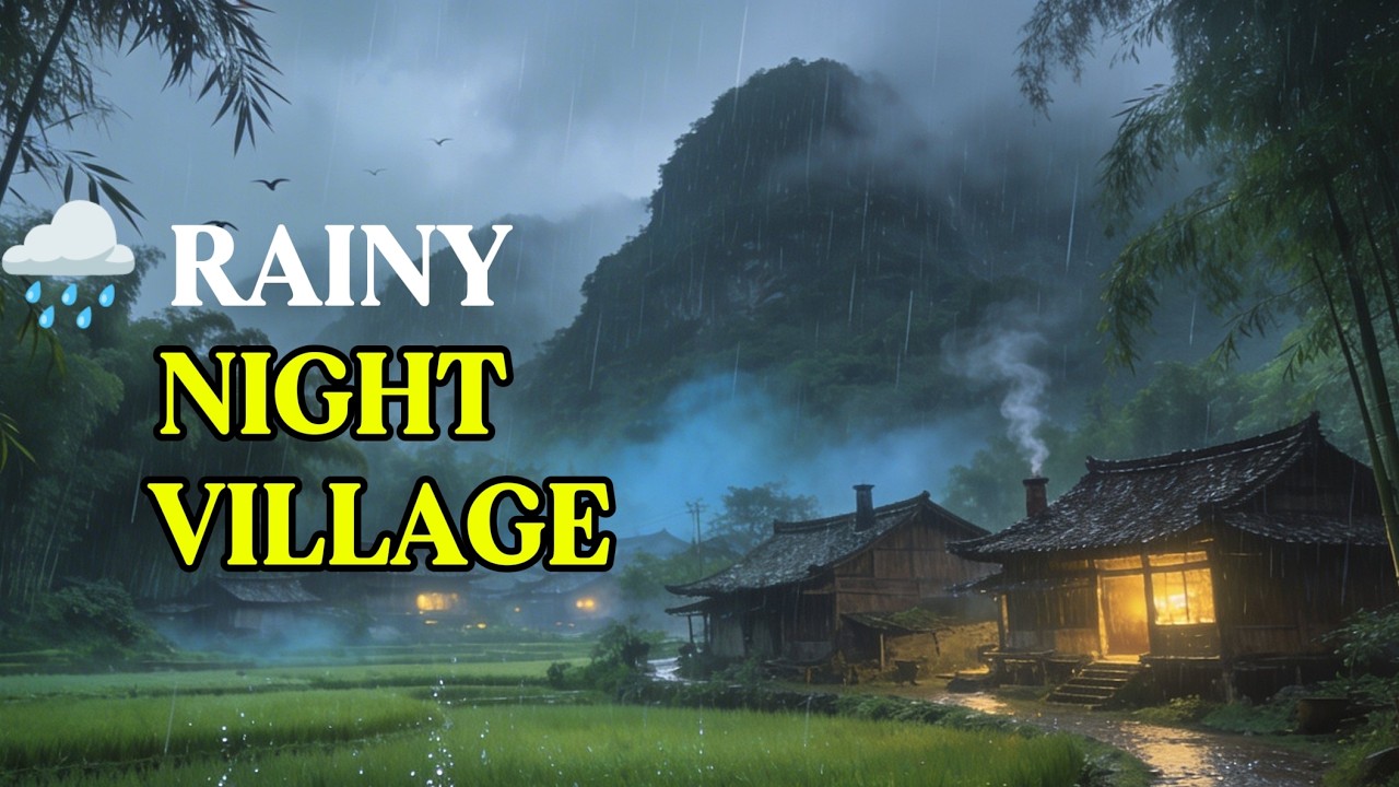 Rainy Night Village — Cozy Misty Countryside Ambience for Deep Relaxation