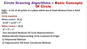 Circle Drawing Algorithm - Basic Concepts Of Circle | Technical Icode