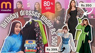 meesho party dress haul under Rs 500 for women | affordable birthday dress try on haul #meesho #fyp