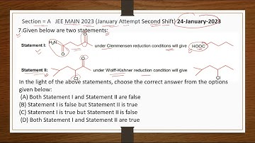 Section A #jeemain #2023 24-Jan Given below are two statements