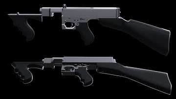 Modo 801 modeling Thompson Machine Gun Part 3