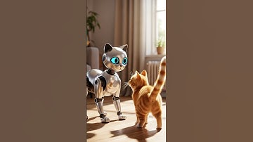 Robot Cat Meets Real Cat: An Unlikely Friendship! 🤖❤️🐱