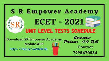ECET AP & TS - 2021 Courses Unit Level Tests Time Table