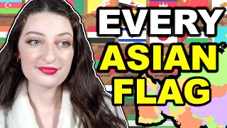 learning *every* ASIAN FLAG!! Evolution of ALL Asian Flags Over Last 100 Years Reaction (1924-2024)