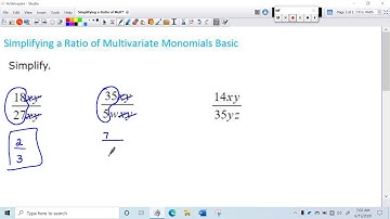 Simplifying a Ratio of Multivariate Monomials Basic