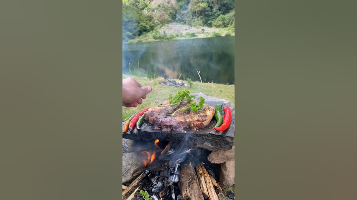 T-bone steak on a rock 🥩🇮🇩🪵🏕️💦 #danauslank #asmr #cooking #nature #campingfood #wilderness