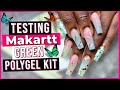 Makartt Green Polygel Gel Kit | How To Ombré Polygel | Polygel Freestyle Nail Art Design