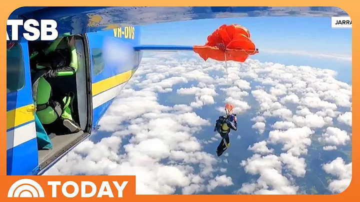 Skydiver Dangles From Plane as Parachute Gets Caught on Wing