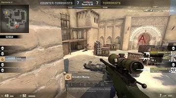 CS:GO-Crazy clutch 1v3 with awp-INHUMAN REACTIONS