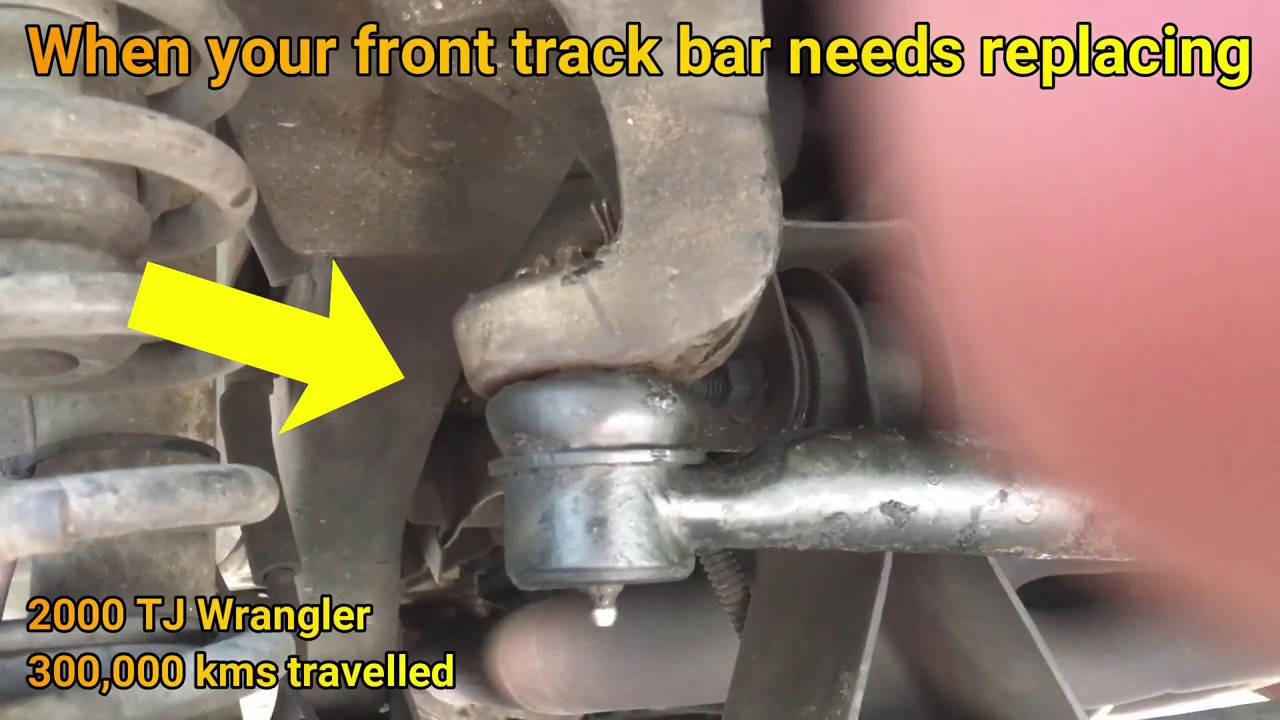 TJ Wrangler Front Track Bar - Death wobble - YouTube