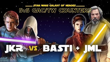 5v5 - Jedi Revan vs Bastila + Jedi Master Luke | SWGOH GAC JML Counter