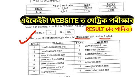 How to Check Assam HSLC Result 2022.এইকেইটা Websiteৰ পৰা মেট্ৰিকৰ Marks sheet Download কৰিব পাৰিবা ।