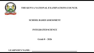 SBA INTEGRATED SCIENCE GRADE 8 2026