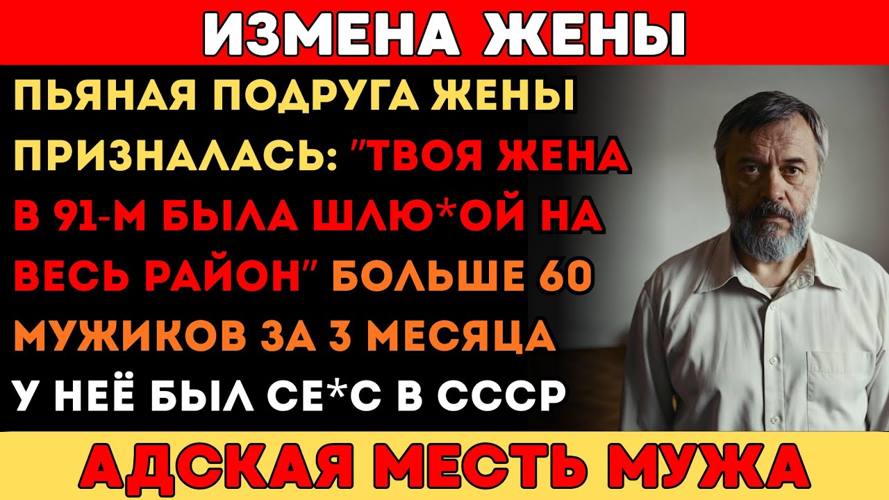 УЗНАЛ ОТ ПЬЯНОЙ ПОДРУГИ: В 91-М МОЯ ЖЕНА БЫЛА ПОД КАЖДЫМ ВТОРЫМ. 67 МУЖИКОВ — И Я ЖИЛ С ЭТИМ 30 ЛЕТ