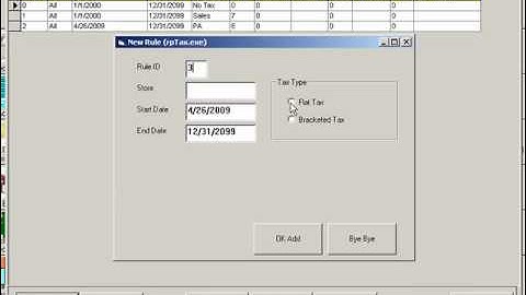 Create, maintain, and assign Tax Rules. (Visual Retail Plus)