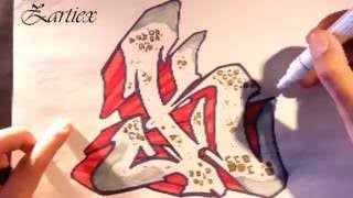 Como hacer letras 3D de graffitis faciles y sencillas - ZARTIEX