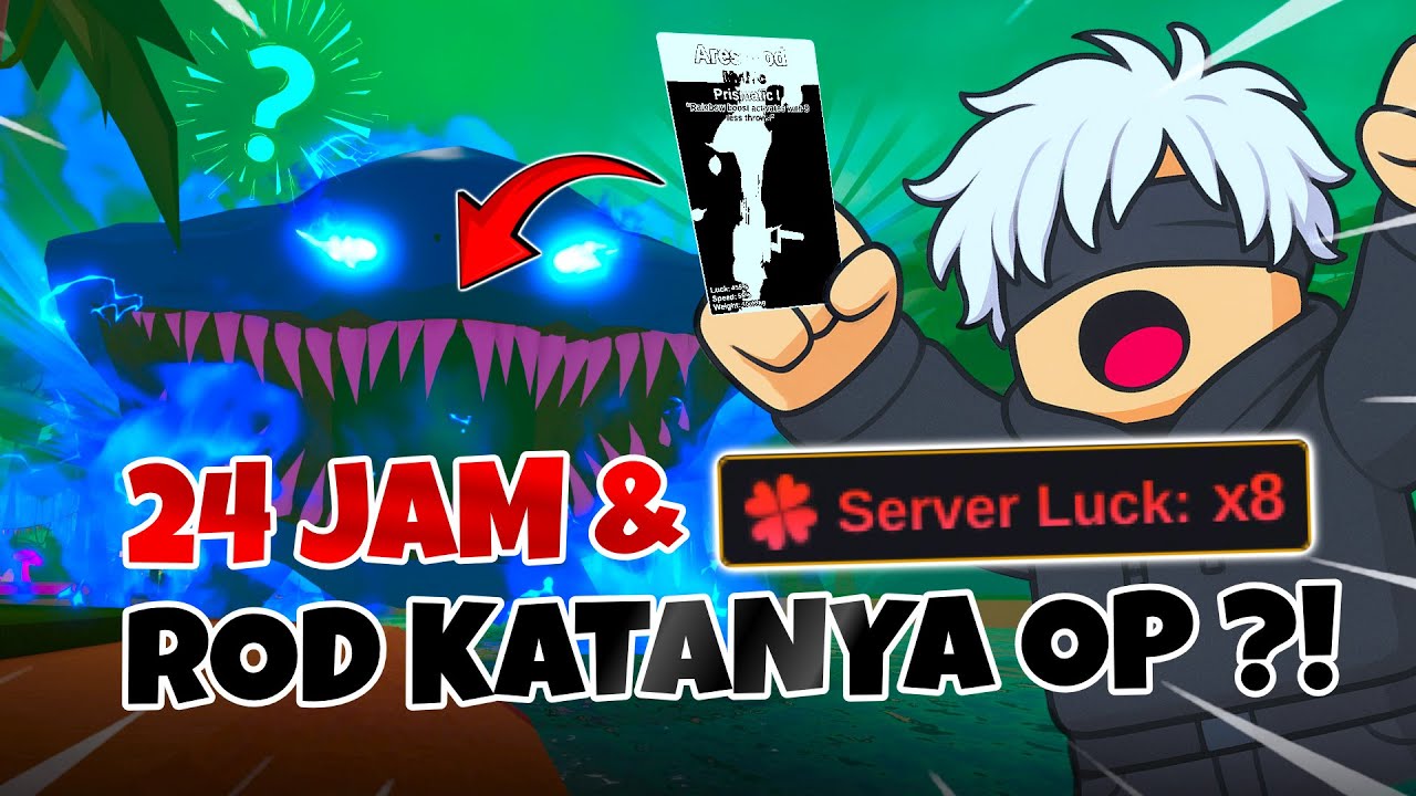 24 JAM Menggunakan ROD Yang Katanya OP Dengan 8X Server Luck ! Fish it