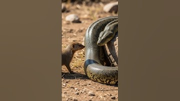 Mongoose Vs Anaconda Fight #DreamScreenAI #1million #anaconda #snake #1million #wildlife #birdofprey
